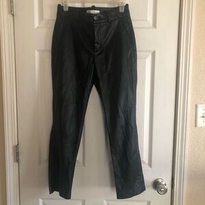 Zara Black Faux Leather Slim Pants